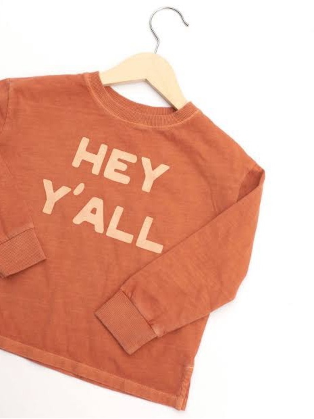 Kids' Rust Crewneck Top - 'Hey Ya' Graphic